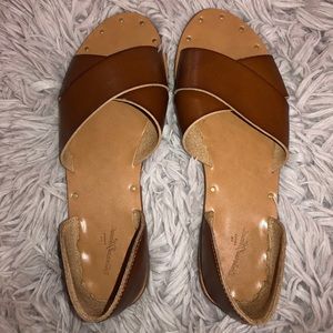 Tan Slip on Sandals